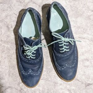 Cole Haan blue suede wingtip brogues loafers